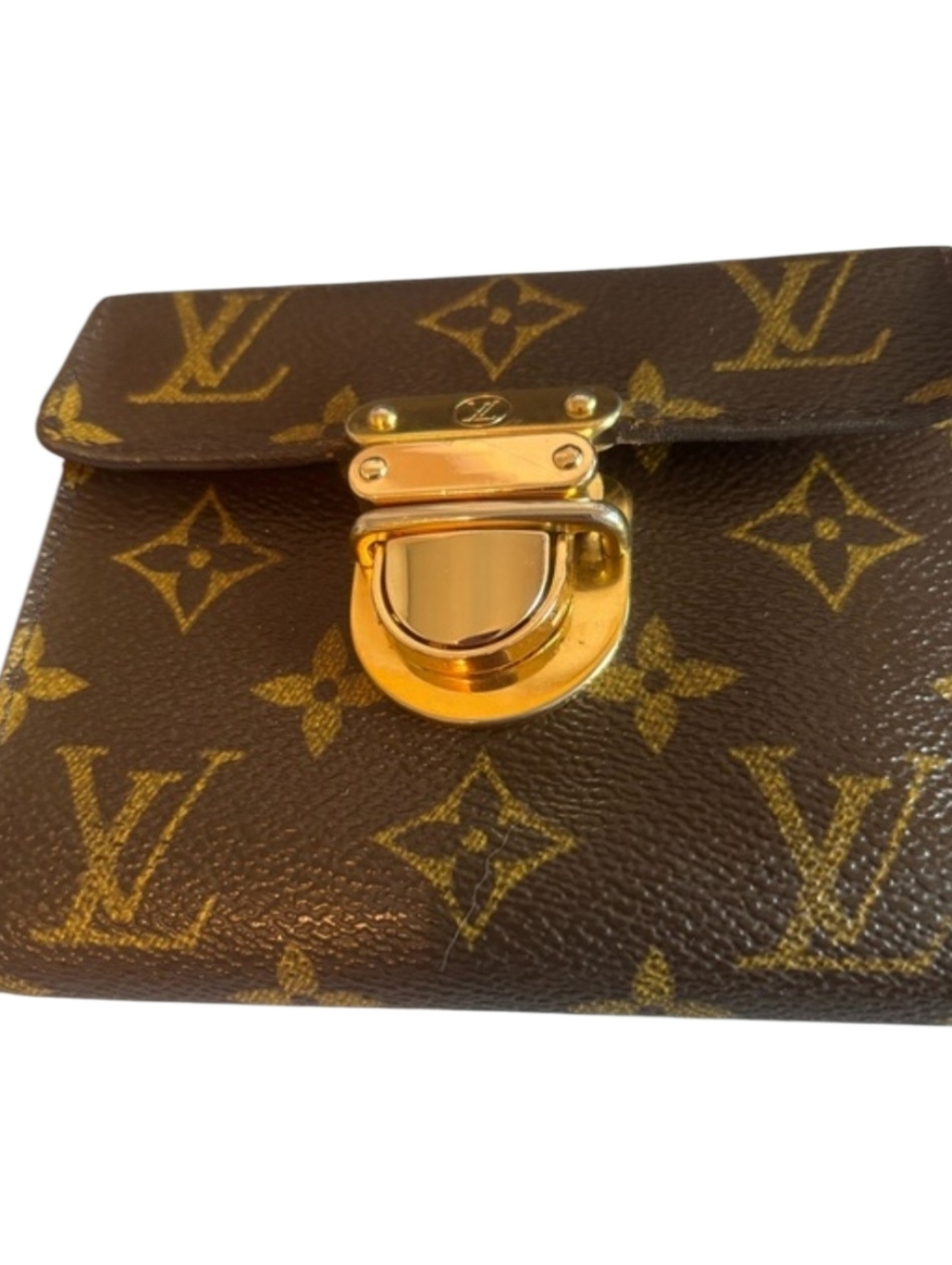 Louis Vuitto Monogram Wallet in Brown with Gold Hardware
